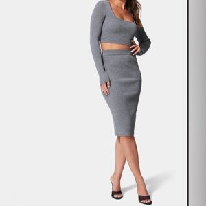 Bebe LONG SLEEVE TWO PIECE SWEATER DRESS Size Medium